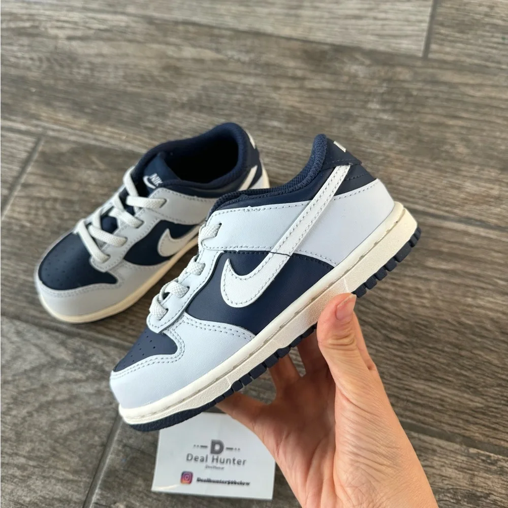 Brand New Nike Dunk Low Toddler Shoes “Midnight Navy” - Picture 10 of 13